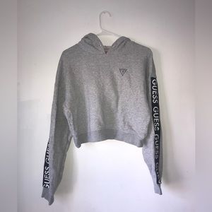 Gray cropped guess hoodie